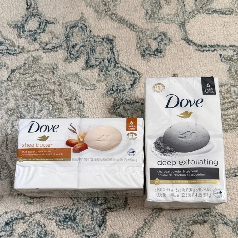 Dove Shea Butter and Deep Exfoliating Soap Bars - Picture 1 of 3